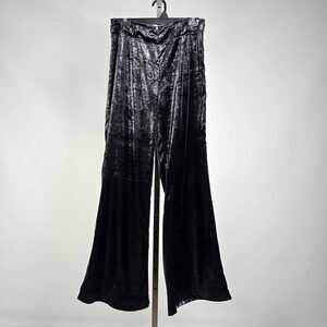 Orly Black Crushed Velvet Flare Pants Size M
